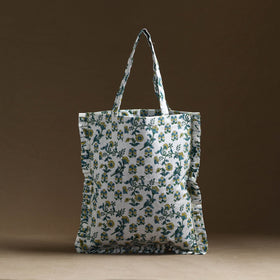 Green - handcrafted cotton frill jhola bag 30