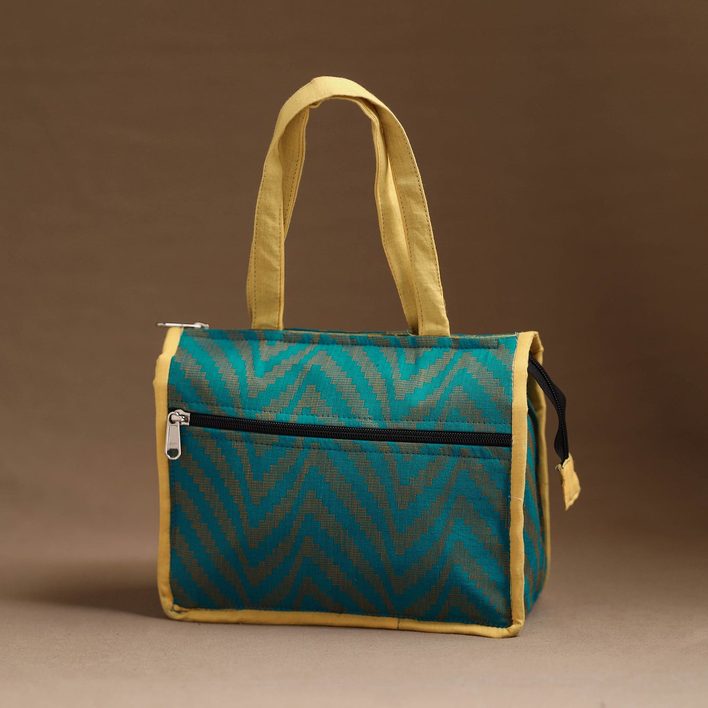 Green Handcrafted Cotton Hand Bag 05