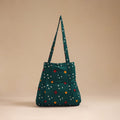 Green - handcrafted cotton jhola bag 05