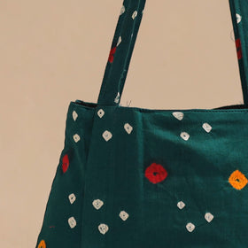 Green - handcrafted cotton jhola bag 05