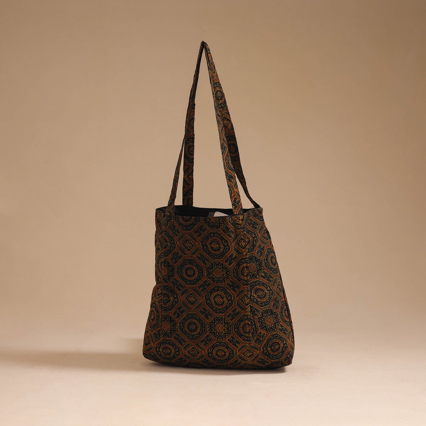 Green - handcrafted cotton jhola bag 06