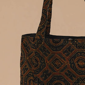 Green - handcrafted cotton jhola bag 06