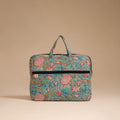 Green - handcrafted cotton quilted laptop bag 18