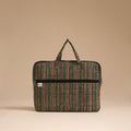 Green - handcrafted cotton quilted laptop bag 24
