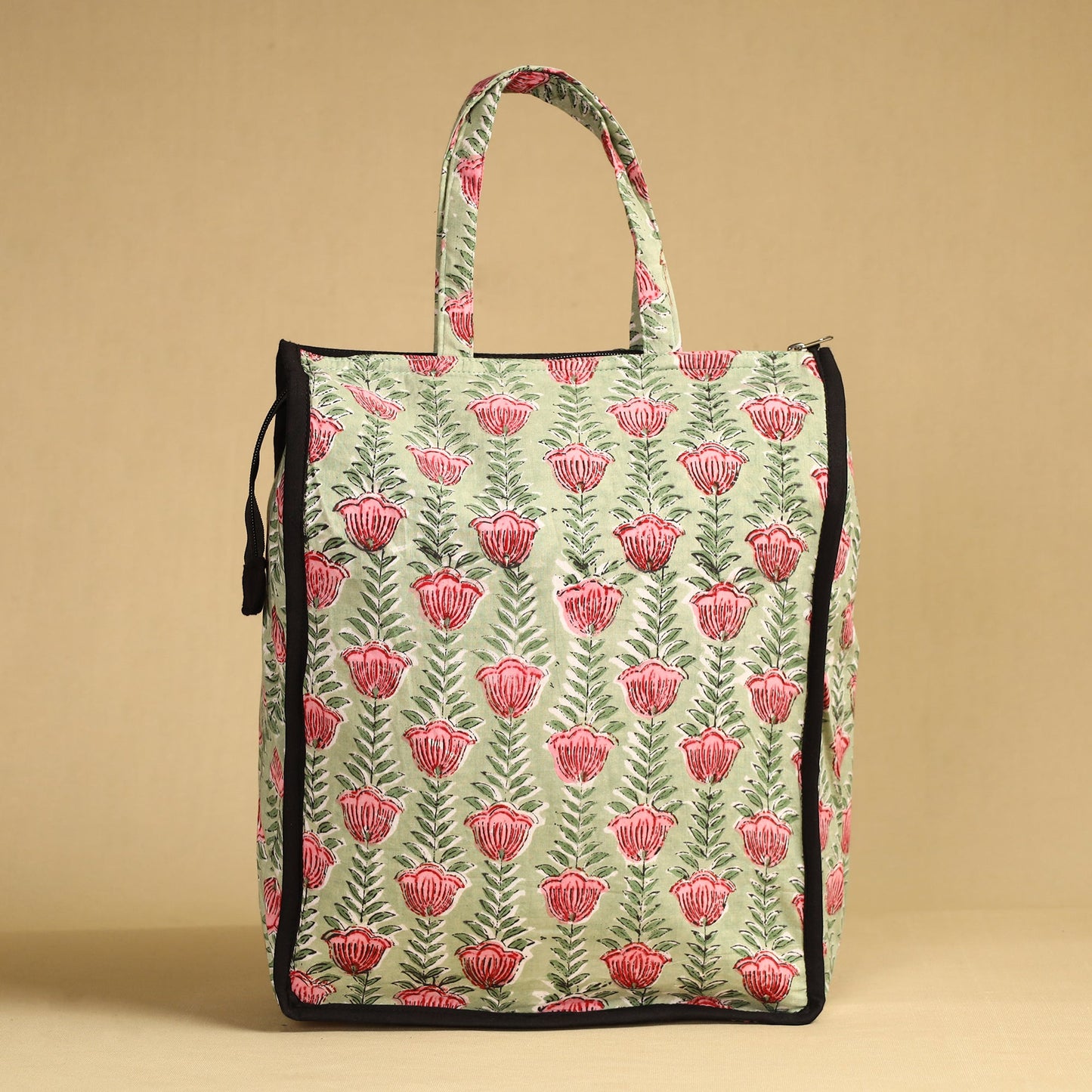 Green Handcrafted Cotton Shopping Bag 19