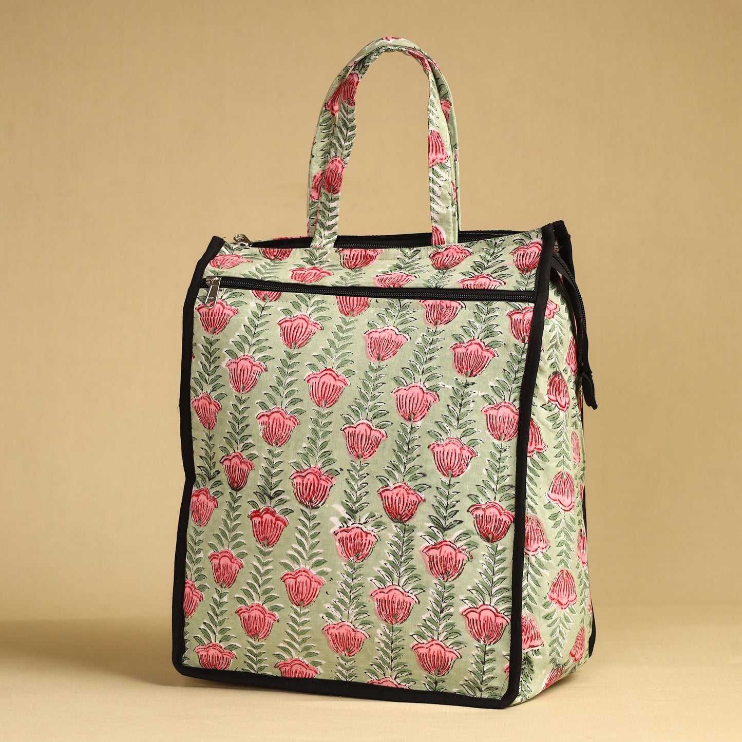 Green Handcrafted Cotton Shopping Bag 19