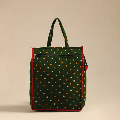 Shop Green Handcrafted Cotton Shopping Hand Bag 