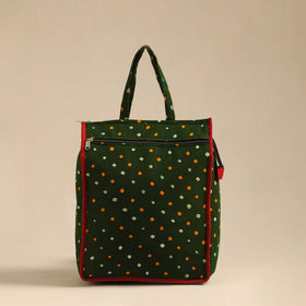 Shop Green Handcrafted Cotton Shopping Hand Bag 