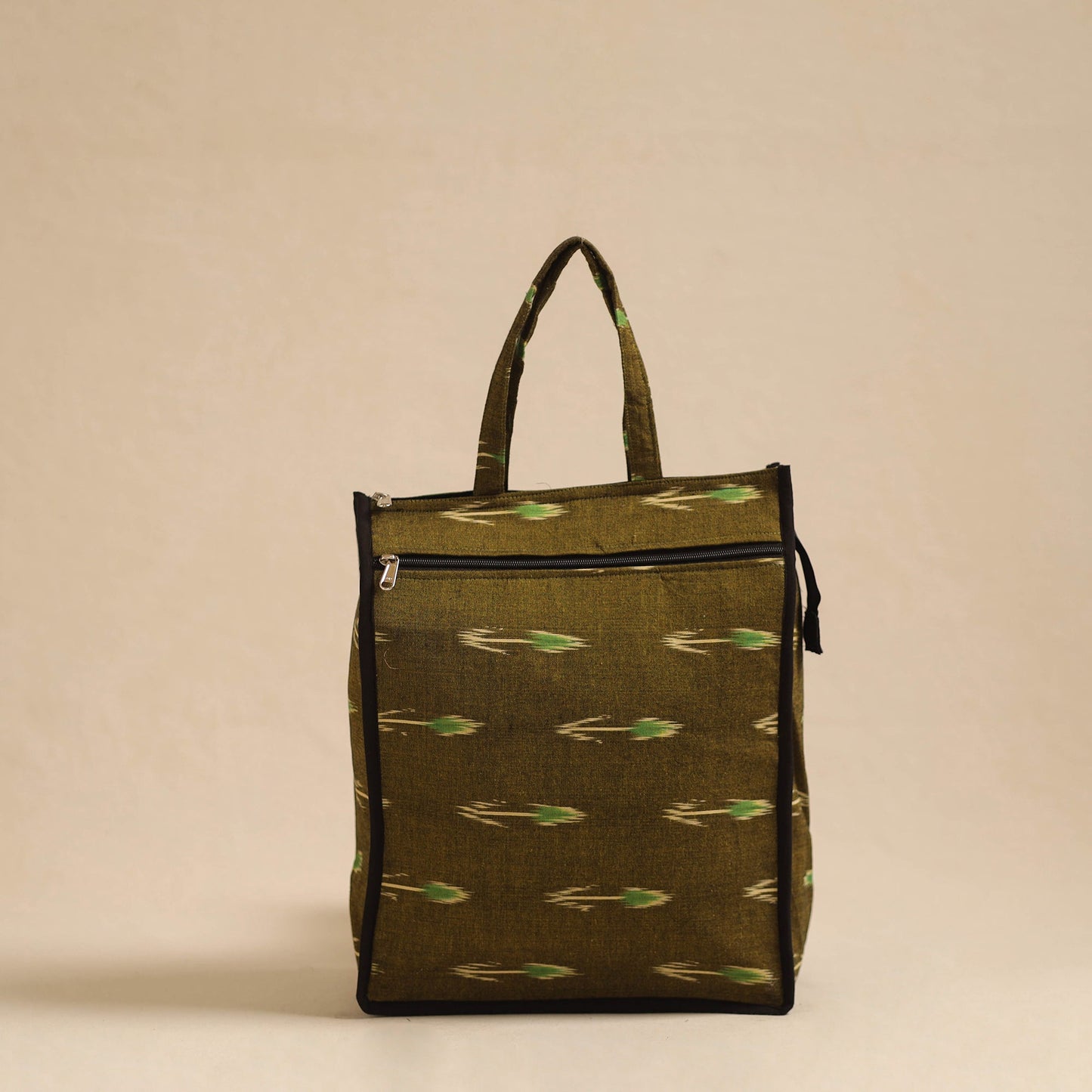 Green Handcrafted Cotton Shopping Hand Bag