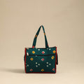 Green Handcrafted Cotton Small Hand Bag