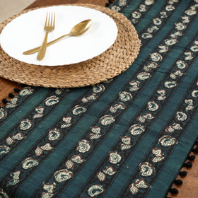 Green Handcrafted Cotton Table Runner