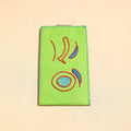 Green Handcrafted Embroidered Felt Mobile Pouch 