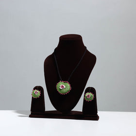 Buy Handcrafted Fabart Beaded Necklace Set Online in India