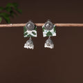 Green - handcrafted fabart gs jhumki earrings 29