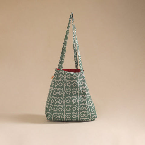 Red - handcrafted fabric jhola bag 07