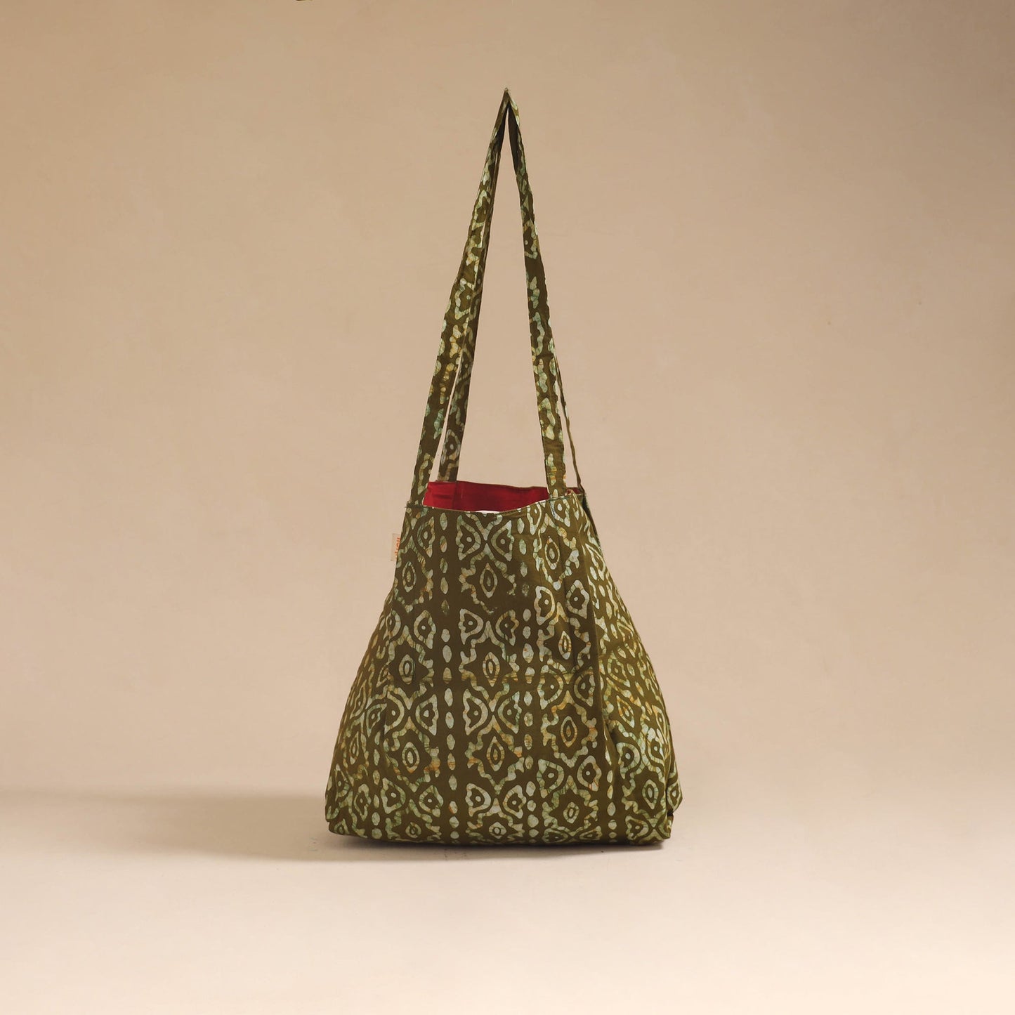 Red - handcrafted fabric jhola bag 08