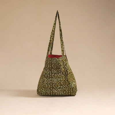 Red - handcrafted fabric jhola bag 08