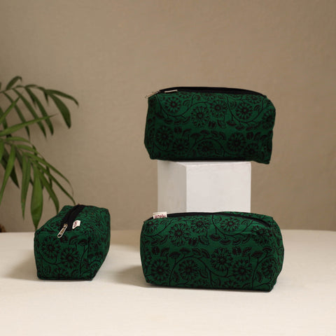 Handcrafted fabric toiletry bags (set of 3) 28