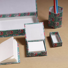 Green - handcrafted floral organizer stationery kit 56