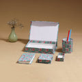Green - handcrafted floral organizer stationery kit 56