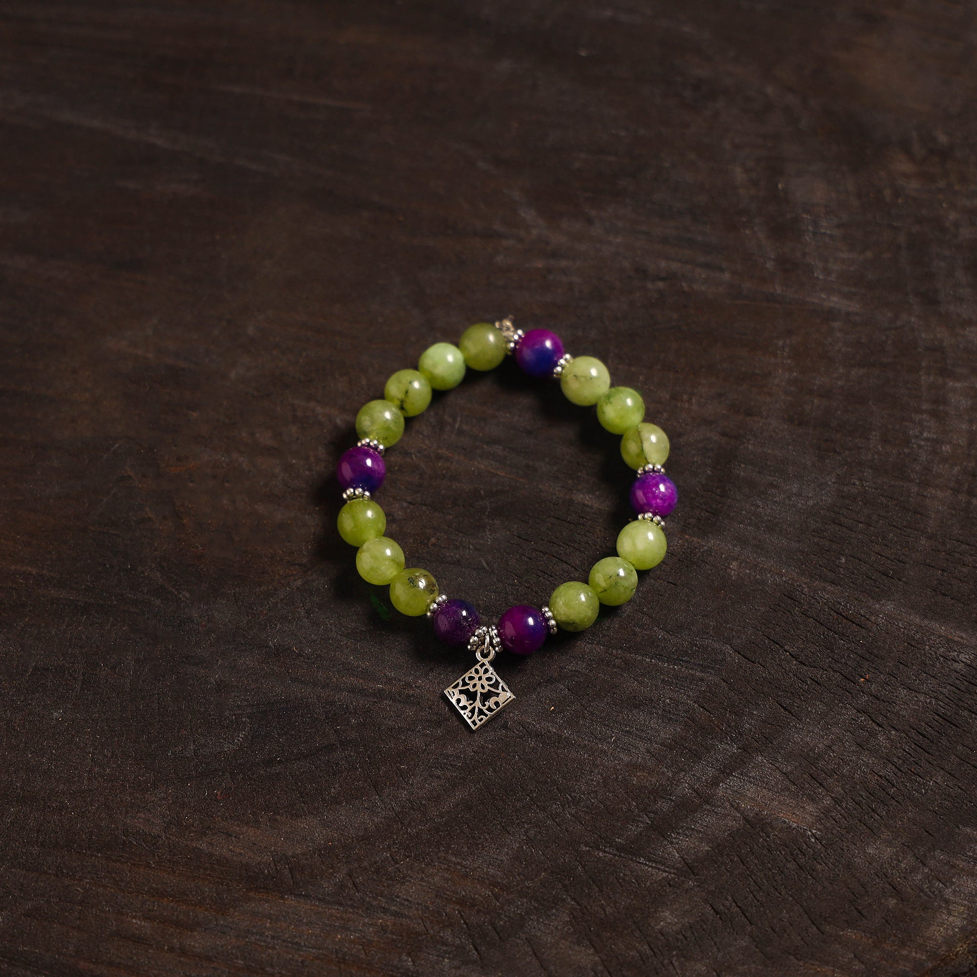 Purple - Handcrafted Glass Stone Bracelet 04 main image 1