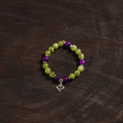 Handcrafted glass stone bracelet 04