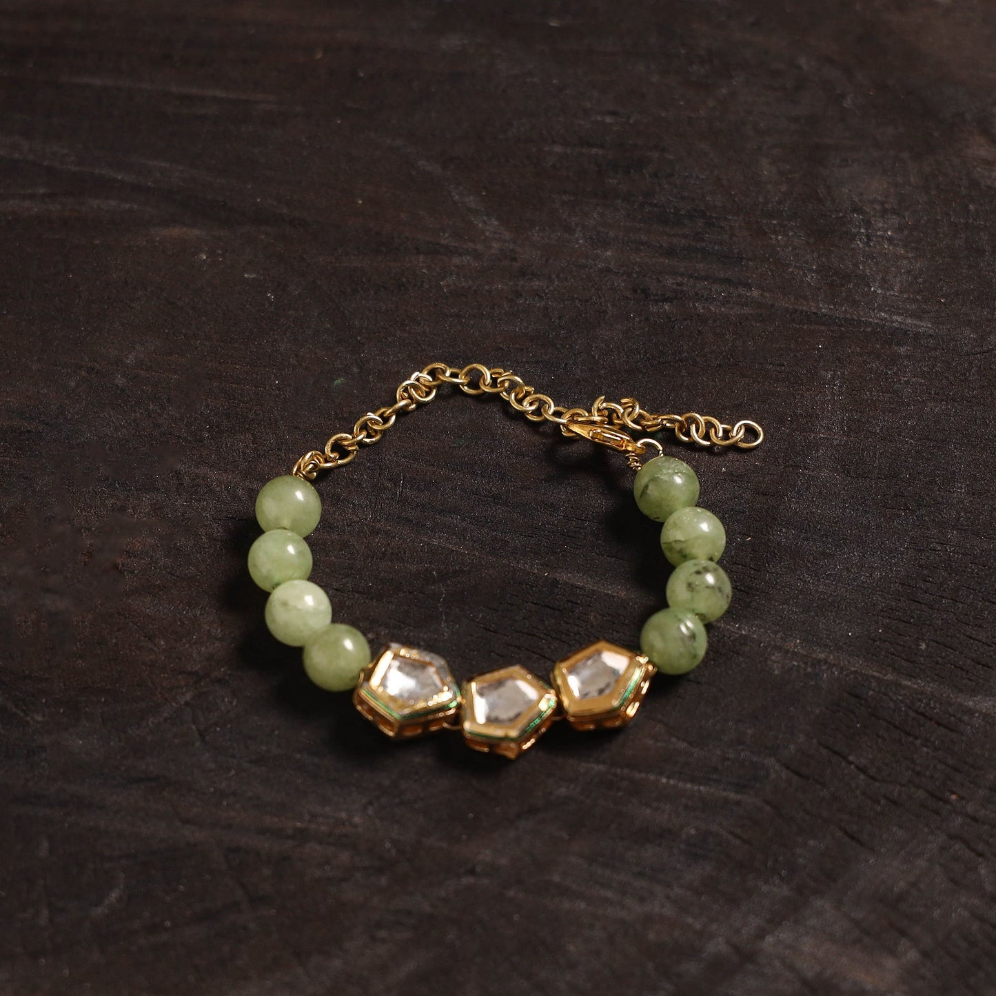 Handcrafted glass stone kundan work bracelet 28