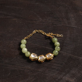 Handcrafted glass stone kundan work bracelet 28