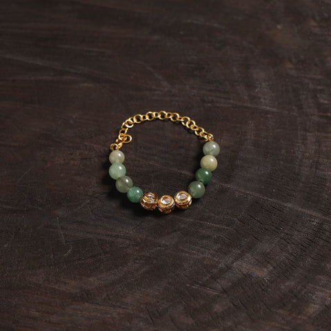 Handcrafted glass stone kundan work bracelet 36
