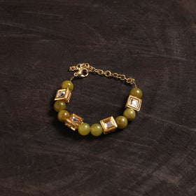 Handcrafted glass stone kundan work bracelet 38