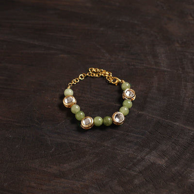 Handcrafted glass stone kundan work bracelet 40