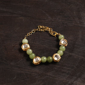 Handcrafted glass stone kundan work bracelet 40