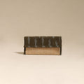 Green - handcrafted ikat fabric jute clutch / wallet