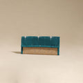 Green - handcrafted ikat fabric jute clutch / wallet