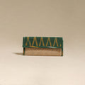 Green - handcrafted ikat fabric jute clutch / wallet