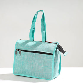 Green Handcrafted Jacquard Cotton Hand Bag