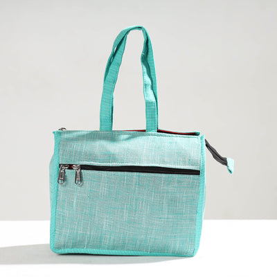 Green Handcrafted Jacquard Cotton Hand Bag