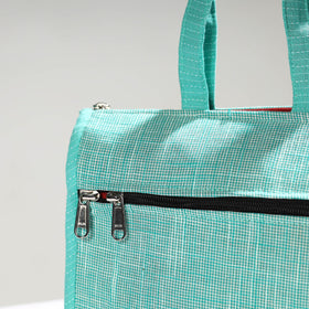 Green Handcrafted Jacquard Cotton Hand Bag