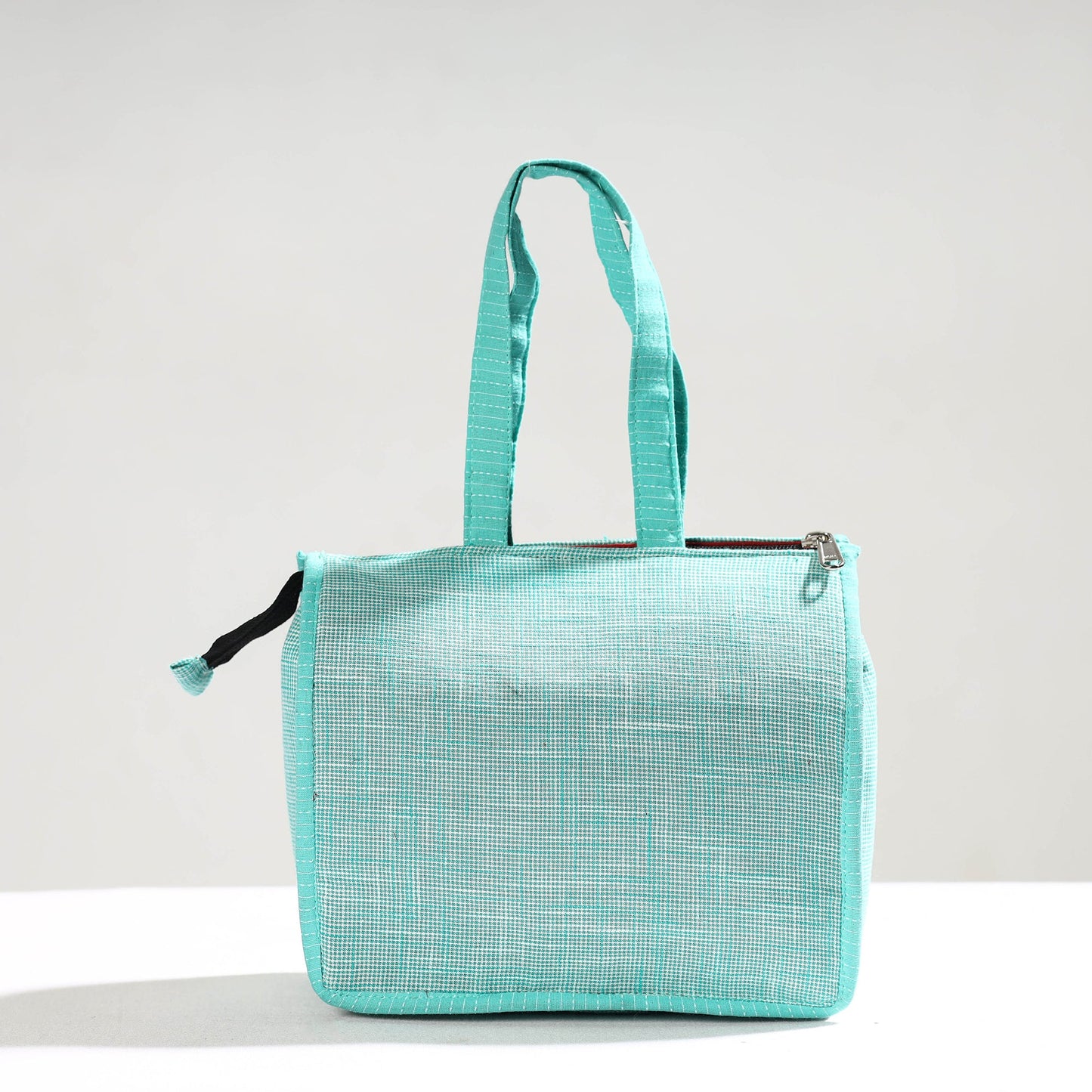 Green Handcrafted Jacquard Cotton Hand Bag