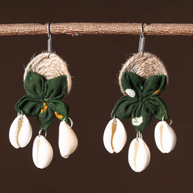 Buy Handcrafted Jute Phool Kali Shell Earrings