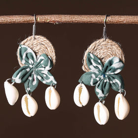 Buy Handcrafted Jute Phool Kali Shell Earrings