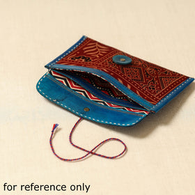 Handcrafted kutch embroidery leather clutch / wallet 03
