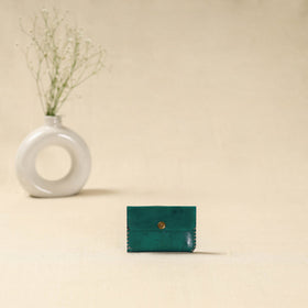 Green - handcrafted kutch embroidery leather card holder 12