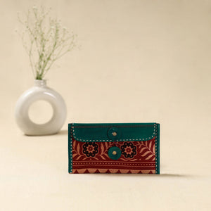 Handcrafted kutch embroidery leather clutch / wallet 04