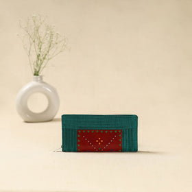 Green - handcrafted kutch leather clutch / wallet 28