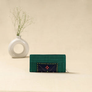 Green - handcrafted kutch leather clutch / wallet 34