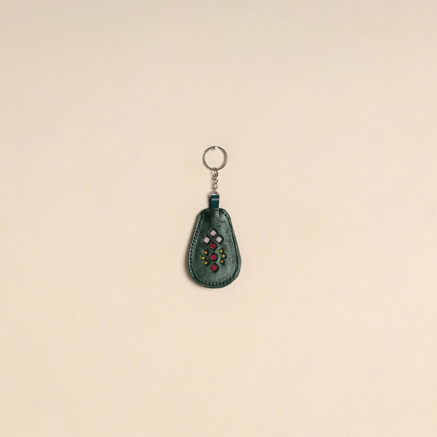 Handcrafted kutch leather keychain 06