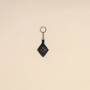 Green - handcrafted kutch leather keychain 09