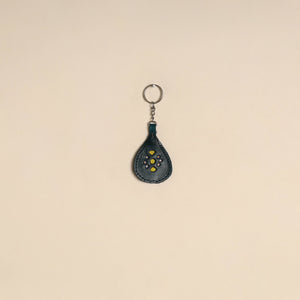 Green - handcrafted kutch leather keychain 11