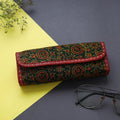 Green Handcrafted Leather Sanganeri Block Printed Spectacle Case